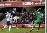 Millwall's Rob Hulse (C) shoots over the crossbar at The Den in South London on March 10, 2013